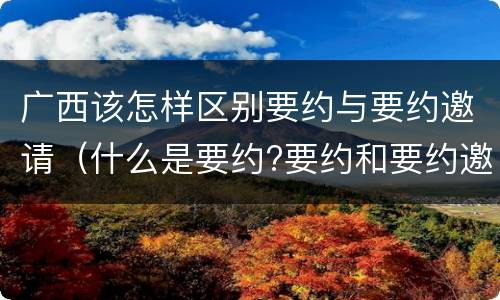 广西该怎样区别要约与要约邀请（什么是要约?要约和要约邀请有何区别?）