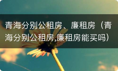 青海分别公租房、廉租房（青海分别公租房,廉租房能买吗）