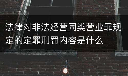 法律对非法经营同类营业罪规定的定罪刑罚内容是什么