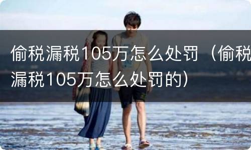 偷税漏税105万怎么处罚（偷税漏税105万怎么处罚的）