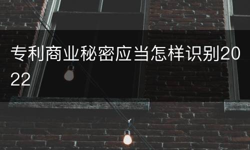 专利商业秘密应当怎样识别2022