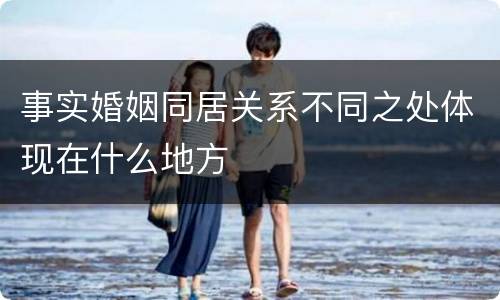 事实婚姻同居关系不同之处体现在什么地方