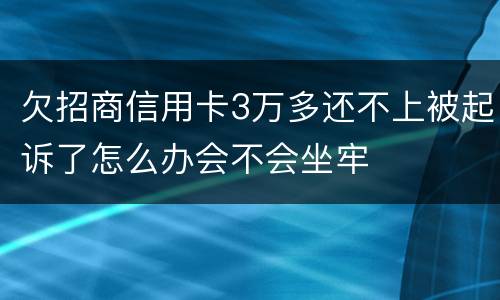 欠招商信用卡3万多还不上被起诉了怎么办会不会坐牢