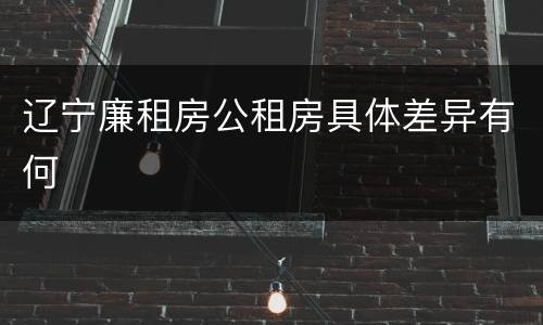 辽宁廉租房公租房具体差异有何