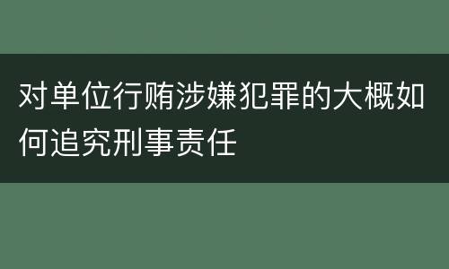 对单位行贿涉嫌犯罪的大概如何追究刑事责任