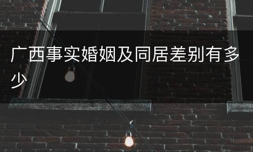 广西事实婚姻及同居差别有多少