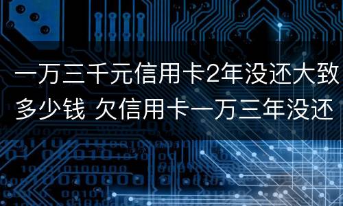 一万三千元信用卡2年没还大致多少钱 欠信用卡一万三年没还后可会怎样?