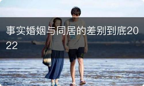 事实婚姻与同居的差别到底2022