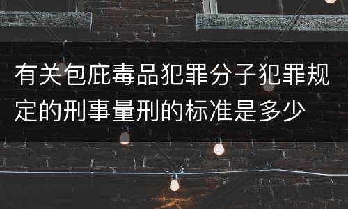 有关包庇毒品犯罪分子犯罪规定的刑事量刑的标准是多少