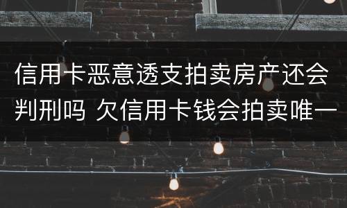 信用卡恶意透支拍卖房产还会判刑吗 欠信用卡钱会拍卖唯一房产吗