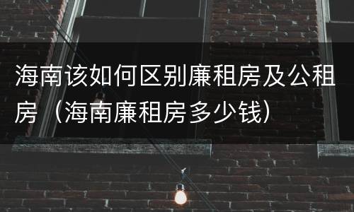 海南该如何区别廉租房及公租房（海南廉租房多少钱）