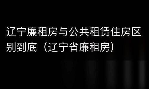 辽宁廉租房与公共租赁住房区别到底（辽宁省廉租房）