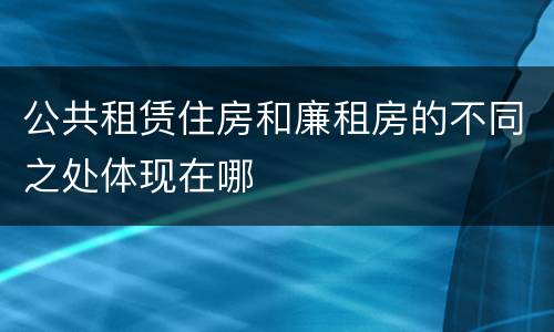 公共租赁住房和廉租房的不同之处体现在哪