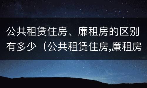 公共租赁住房、廉租房的区别有多少（公共租赁住房,廉租房的区别有多少个）