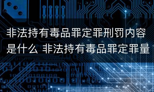 非法持有毒品罪定罪刑罚内容是什么 非法持有毒品罪定罪量刑