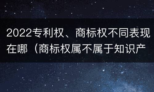 2022专利权、商标权不同表现在哪（商标权属不属于知识产权）