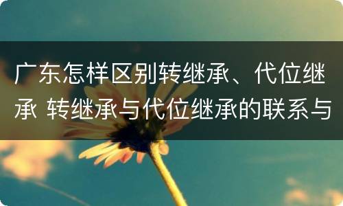 广东怎样区别转继承、代位继承 转继承与代位继承的联系与区别?