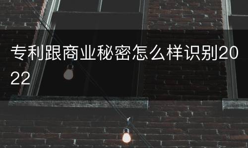 专利跟商业秘密怎么样识别2022