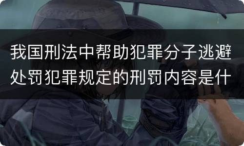 我国刑法中帮助犯罪分子逃避处罚犯罪规定的刑罚内容是什么