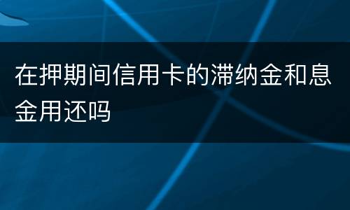 在押期间信用卡的滞纳金和息金用还吗