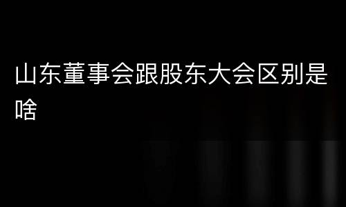 山东董事会跟股东大会区别是啥