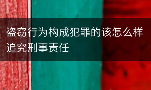 盗窃行为构成犯罪的该怎么样追究刑事责任