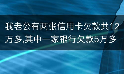 我老公有两张信用卡欠款共12万多,其中一家银行欠款5万多