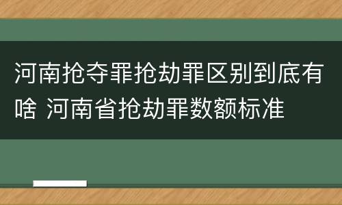 河南抢夺罪抢劫罪区别到底有啥 河南省抢劫罪数额标准