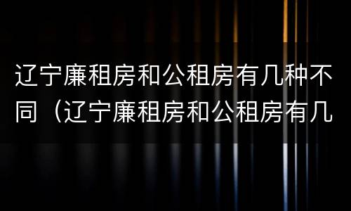 辽宁廉租房和公租房有几种不同（辽宁廉租房和公租房有几种不同之处）