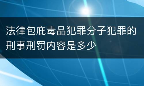 法律包庇毒品犯罪分子犯罪的刑事刑罚内容是多少