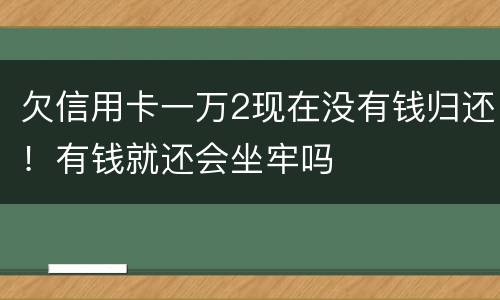 欠信用卡一万2现在没有钱归还！有钱就还会坐牢吗