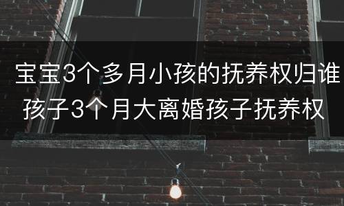 宝宝3个多月小孩的抚养权归谁 孩子3个月大离婚孩子抚养权归谁