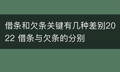 借条和欠条关键有几种差别2022 借条与欠条的分别