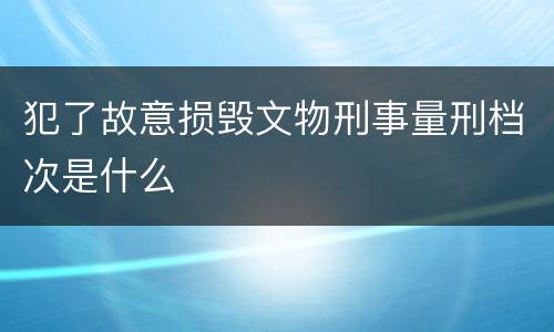 犯了故意损毁文物刑事量刑档次是什么