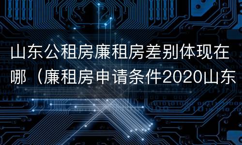 山东公租房廉租房差别体现在哪（廉租房申请条件2020山东）