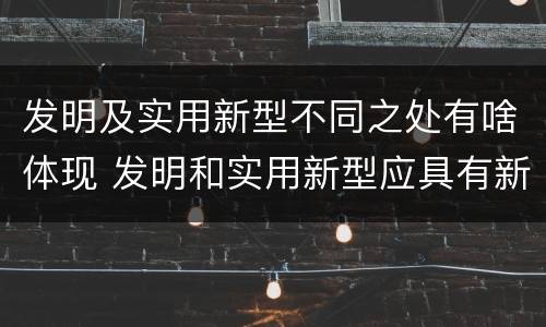 发明及实用新型不同之处有啥体现 发明和实用新型应具有新颖性的含义