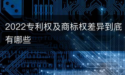 2022专利权及商标权差异到底有哪些