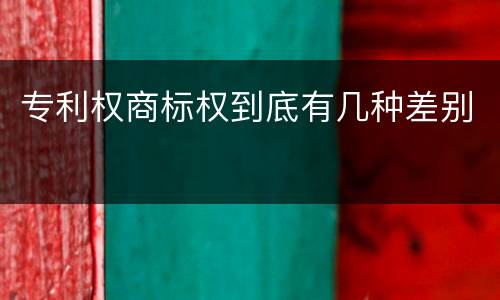 专利权商标权到底有几种差别