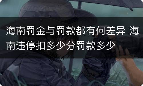 海南罚金与罚款都有何差异 海南违停扣多少分罚款多少