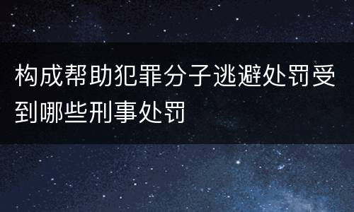 构成帮助犯罪分子逃避处罚受到哪些刑事处罚