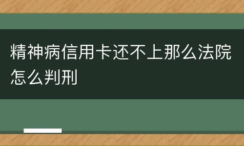 精神病信用卡还不上那么法院怎么判刑