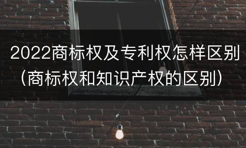 2022商标权及专利权怎样区别（商标权和知识产权的区别）