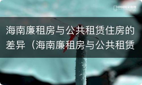 海南廉租房与公共租赁住房的差异（海南廉租房与公共租赁住房的差异是多少）