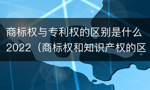 商标权与专利权的区别是什么2022（商标权和知识产权的区别）