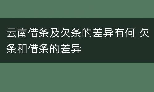 云南借条及欠条的差异有何 欠条和借条的差异