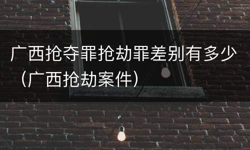 广西抢夺罪抢劫罪差别有多少（广西抢劫案件）