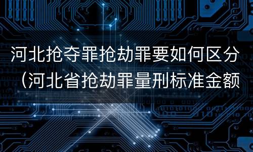 河北抢夺罪抢劫罪要如何区分（河北省抢劫罪量刑标准金额）