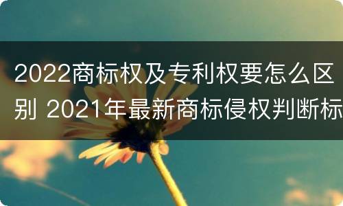 2022商标权及专利权要怎么区别 2021年最新商标侵权判断标准