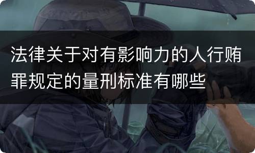 法律关于对有影响力的人行贿罪规定的量刑标准有哪些