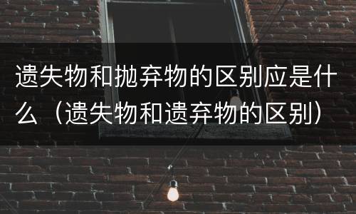 遗失物和抛弃物的区别应是什么（遗失物和遗弃物的区别）